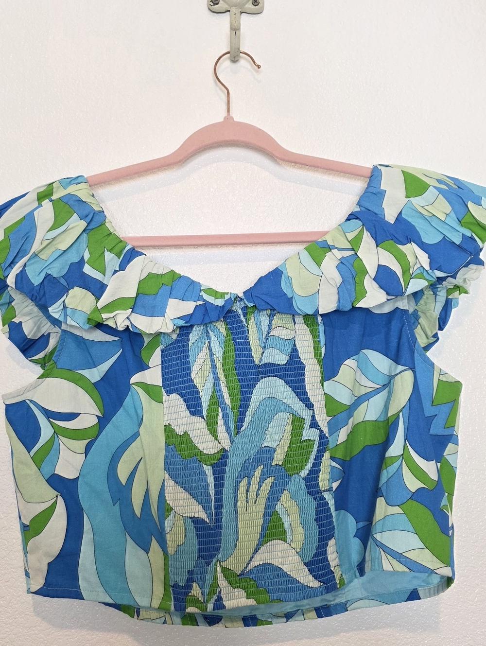 NWT Anthropologie Maeve Floral Puff-Sleeve Cropped Blouse Size XL - Picture 8 of 9